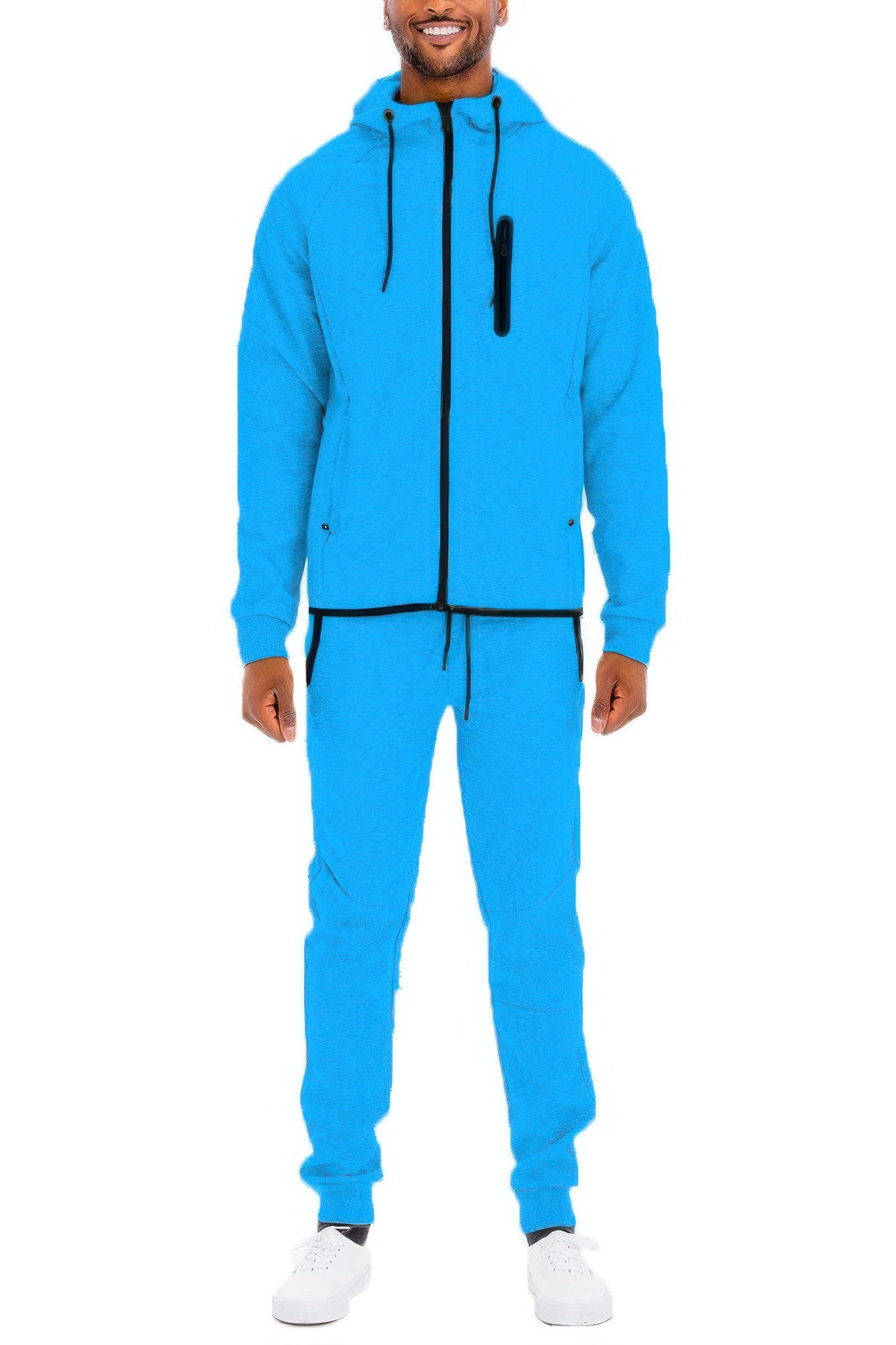 Mens Full Zip Sweat Pant Sweat Set - All Season Fashion