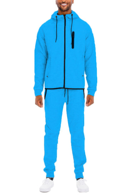 Mens Full Zip Sweat Pant Sweat Set - All Season Fashion