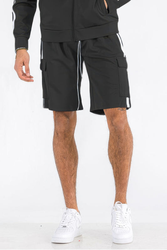 Two Stripe Cargo Pouch Shorts - All Season Fashion