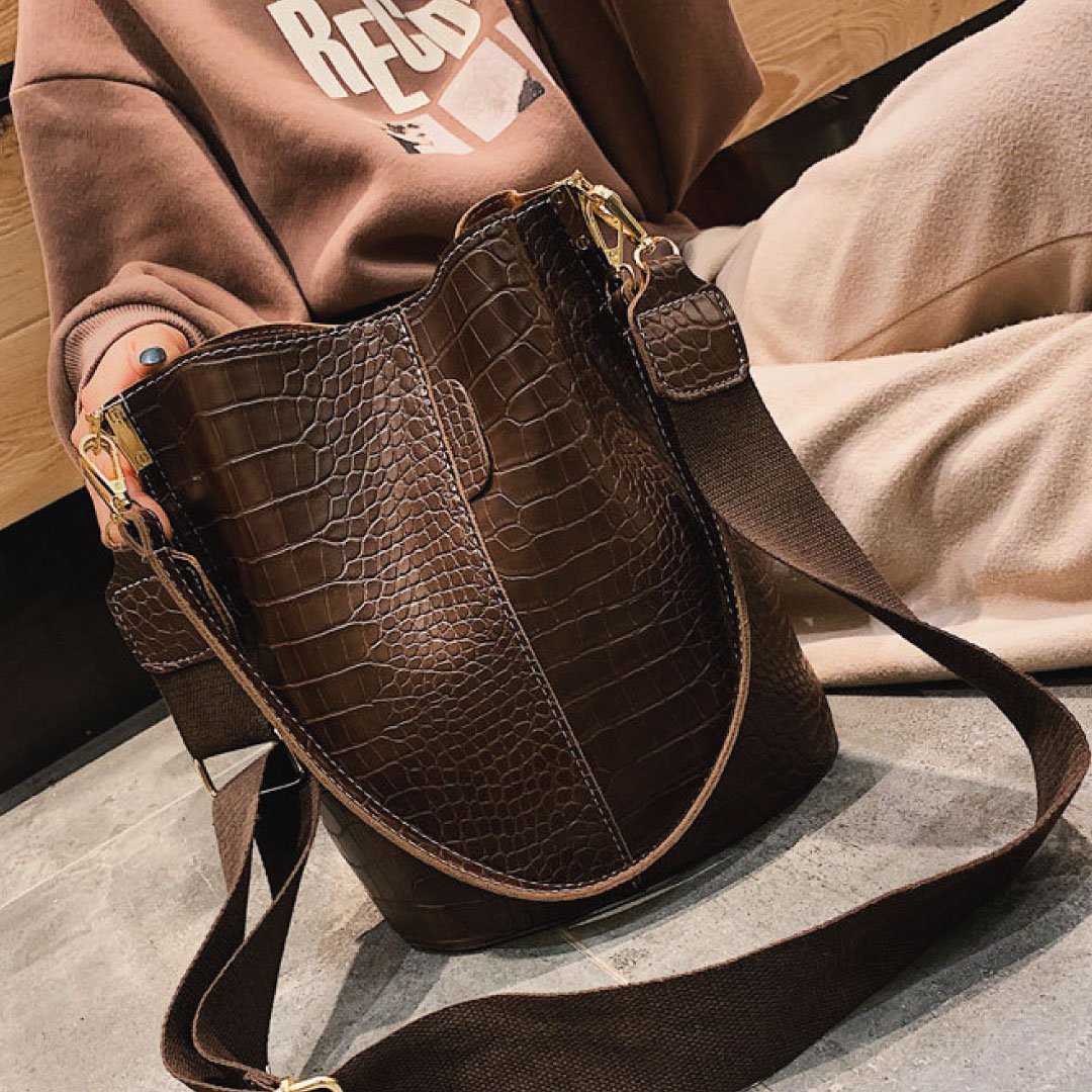 ClaudiaG Blake Shoulder Bag -Chocolate Croc