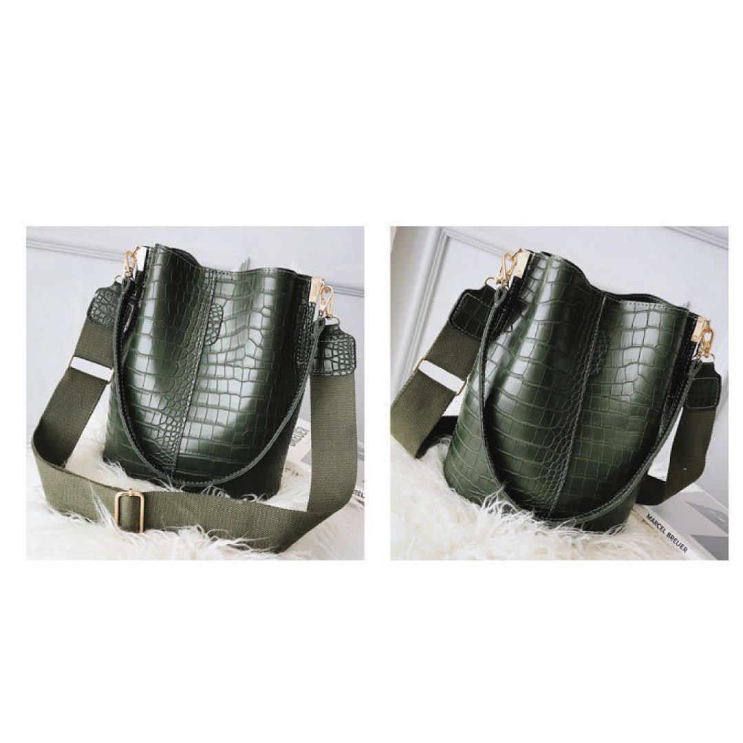 ClaudiaG Blake Shoulder Bag -Olive Croc