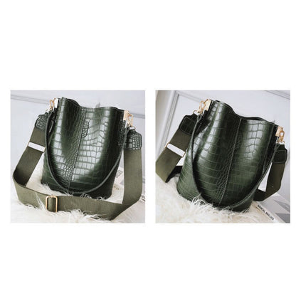 ClaudiaG Blake Shoulder Bag -Olive Croc