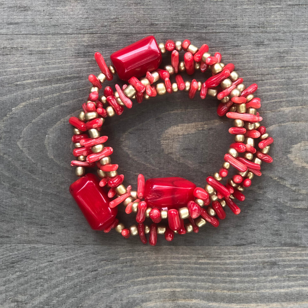 ClaudiaG Coral Trio Bracelet Set