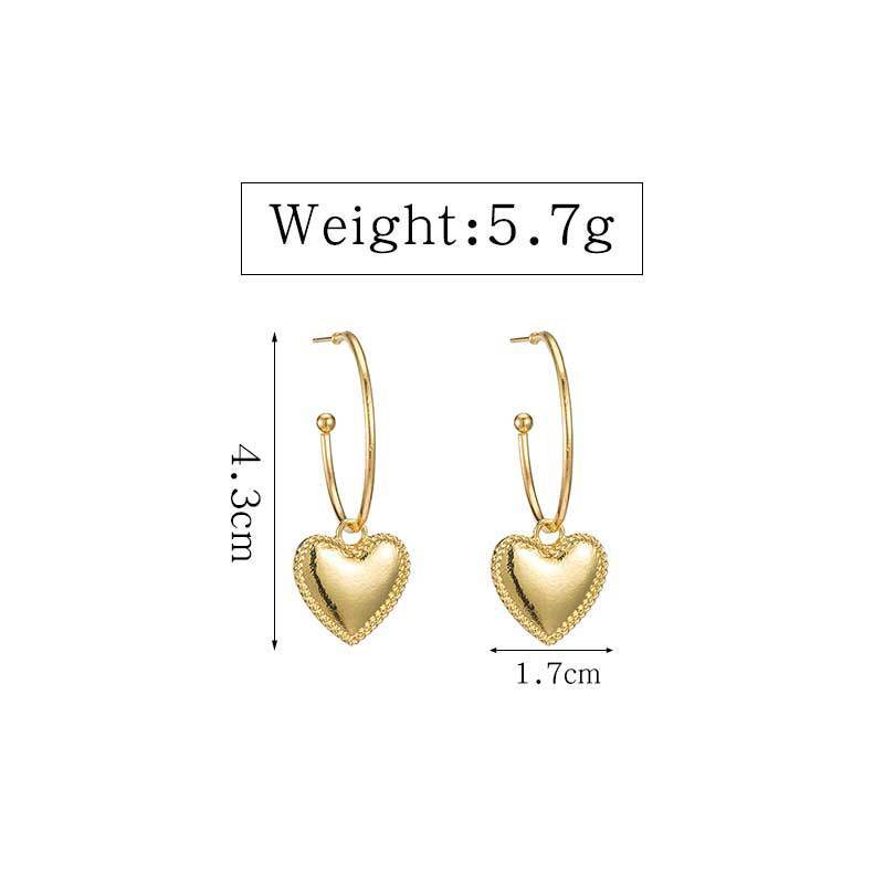 ClaudiaG Gold Heart Drop Earrings