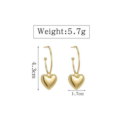 ClaudiaG Gold Heart Drop Earrings