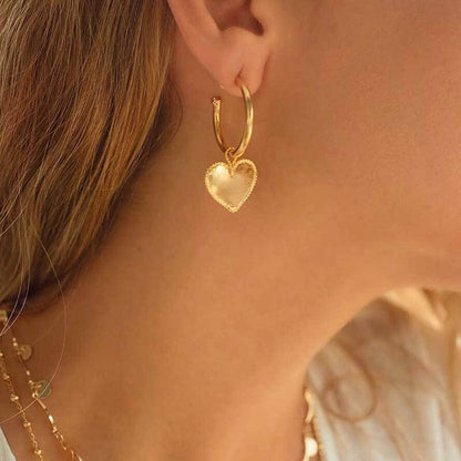 ClaudiaG Gold Heart Drop Earrings