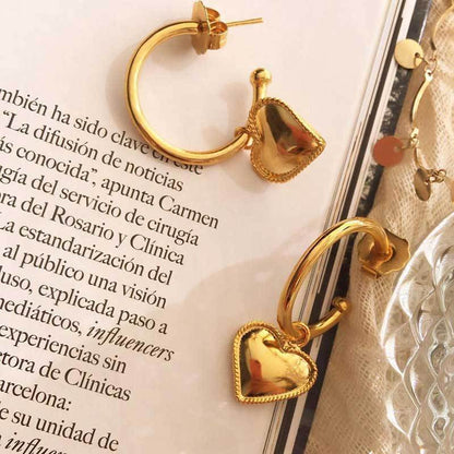 ClaudiaG Gold Heart Drop Earrings