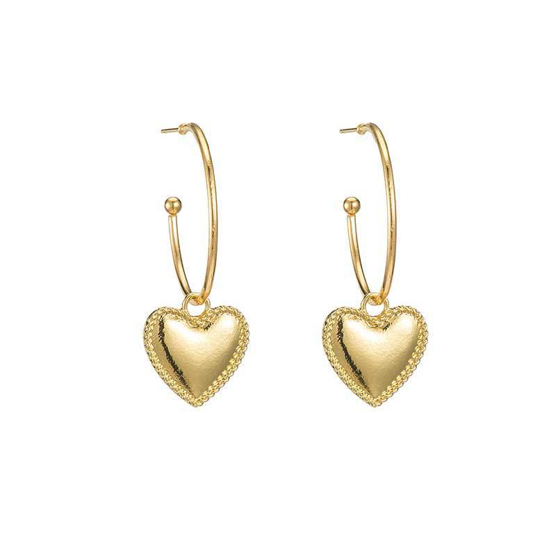 ClaudiaG Gold Heart Drop Earrings