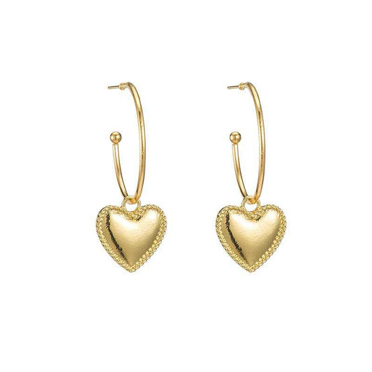 ClaudiaG Gold Heart Drop Earrings