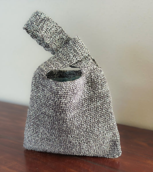 Therese Handwoven Bag -Grey/Silver