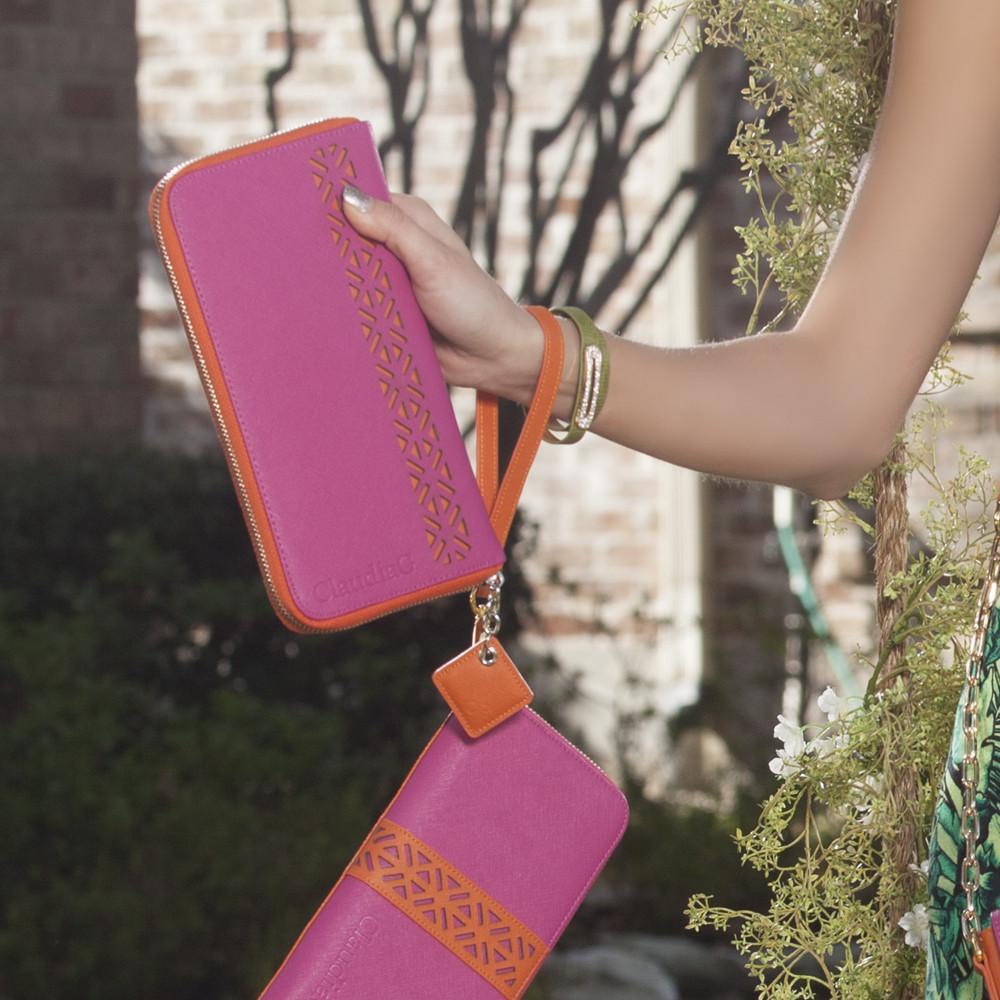 ClaudiaG Lotus Wallet-Watermelon/Orange