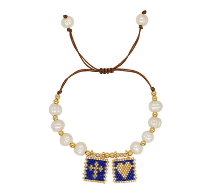 Sacred Freshwater Pearl Scapular Bracelet
