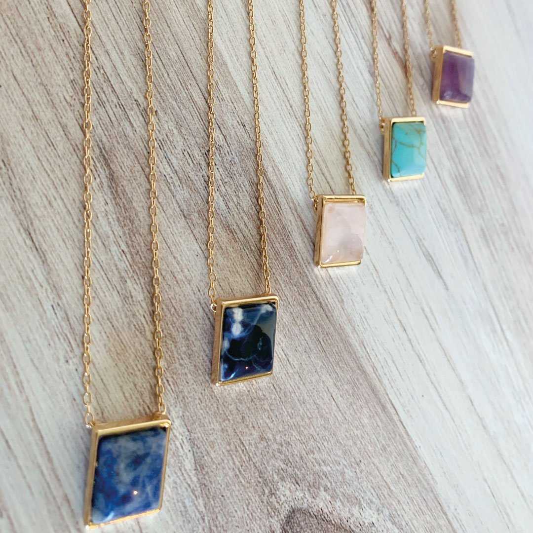 ClaudiaG Square Drop Necklace