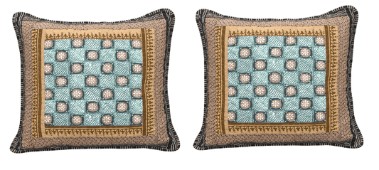 DaDa Bedding Set of Two Gallery of Roses Bohemian Cushion Covers - 2-PCS - 18" (JHW-546-CC)