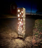 Enchanted Evergreen Solar Pillar - Steel Christmas Tree Solar Light