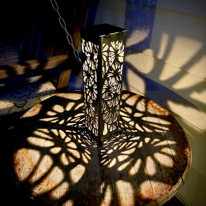 Floral Burst Steel Luminary Pillar | Multiple Sizes