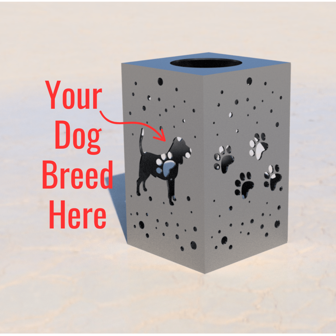 Puppy Cube Steel Hanging Solar Light | 6.5 in. | Pick a Breed