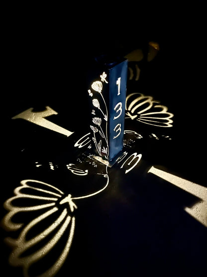 Home Address Wildflower Solar Pillar Light - Steel