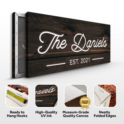 Wooden Family Name Sign