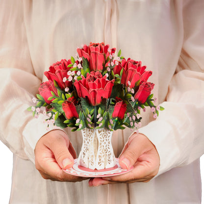 Lovely Roses Bouquet Oversized Pop Up Card with Keepsake
