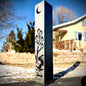 Joshua Tree Moon Luminary Pillar w/ Solar Cap | Multiple Sizes | Steel