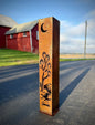 Joshua Tree Moon Luminary Pillar w/ Solar Cap | Multiple Sizes | Steel