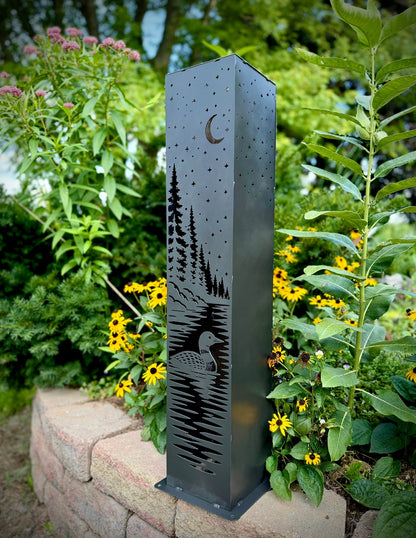 Northern Loon Glow Solar Pillar - Steel