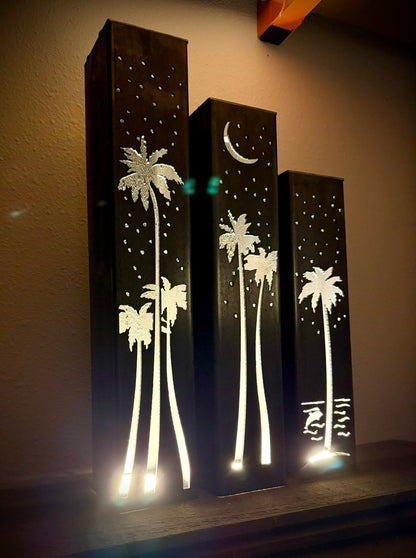 Palm Trees Under the Stars Indoor Luminary | Multiple Sizes