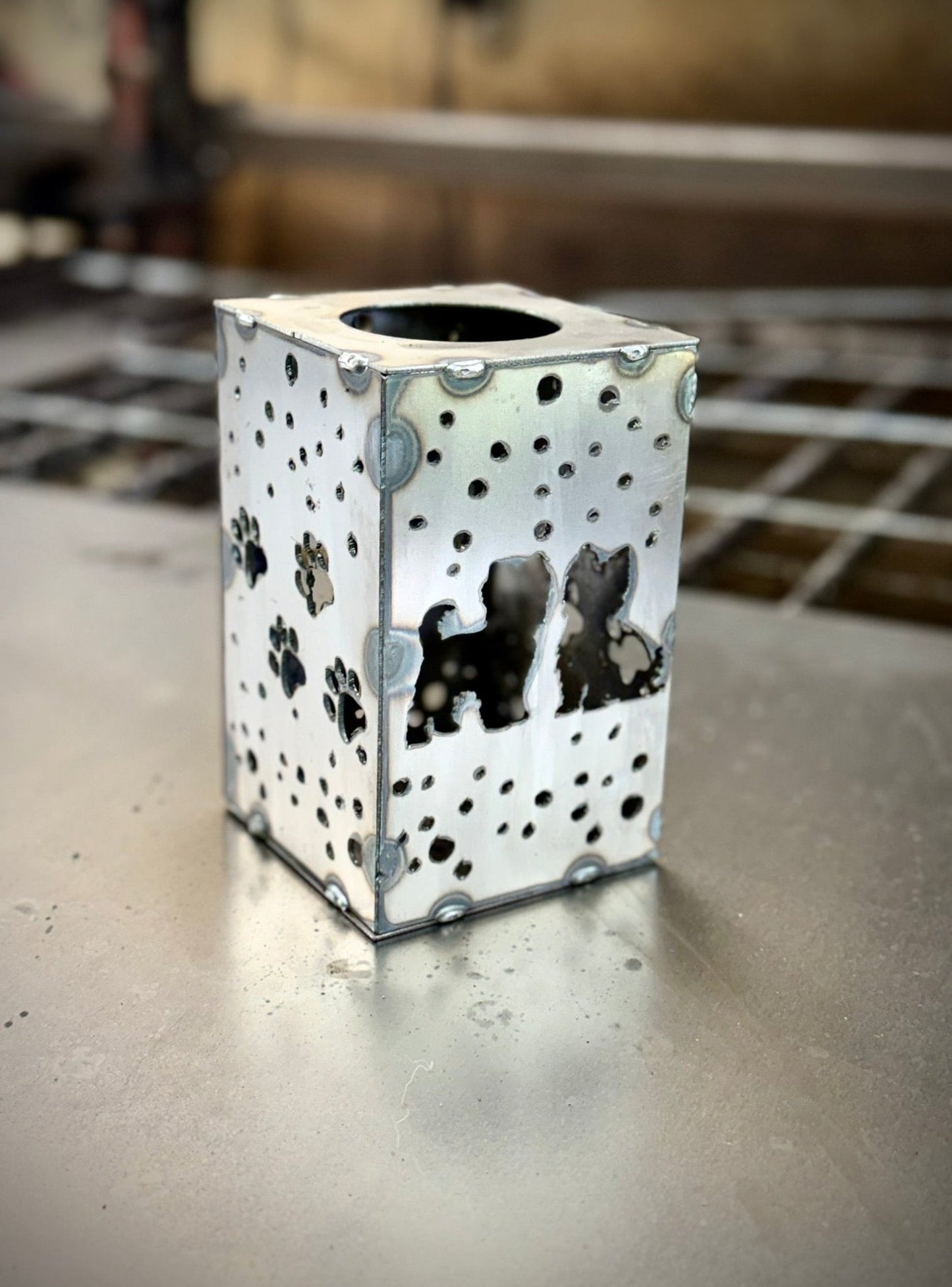 Puppy Cube Steel Hanging Solar Light | 6.5 in. | Pick a Breed