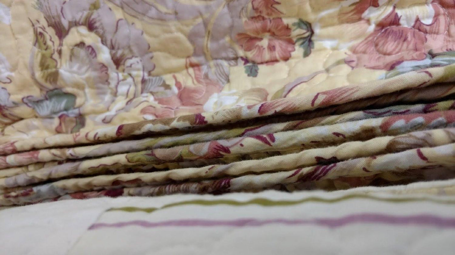 DaDa Bedding Cottage Floral Blossoming Patchwork Quilted Coverlet Bedspread Set (DXJ103112)