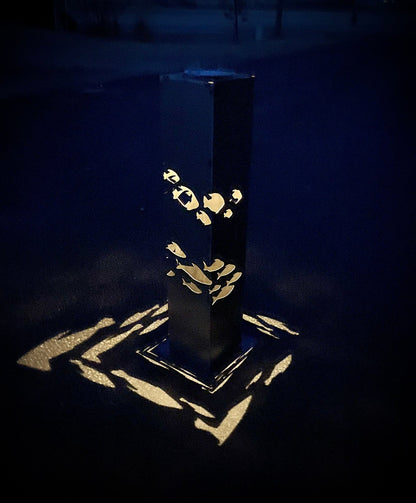 School of Fish Solar Luminary Pillar | Steel