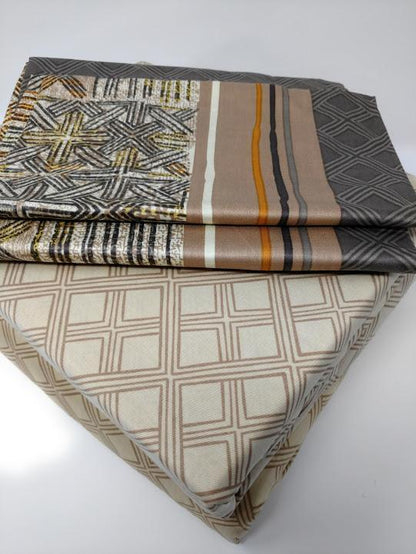 DaDa Bedding Geometric Striped Multi-Color Flat Sheet & Pillow Cases Set (FS8279)