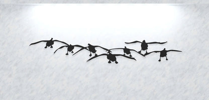Steel Flock of Incoming Canada Geese | Wall Art