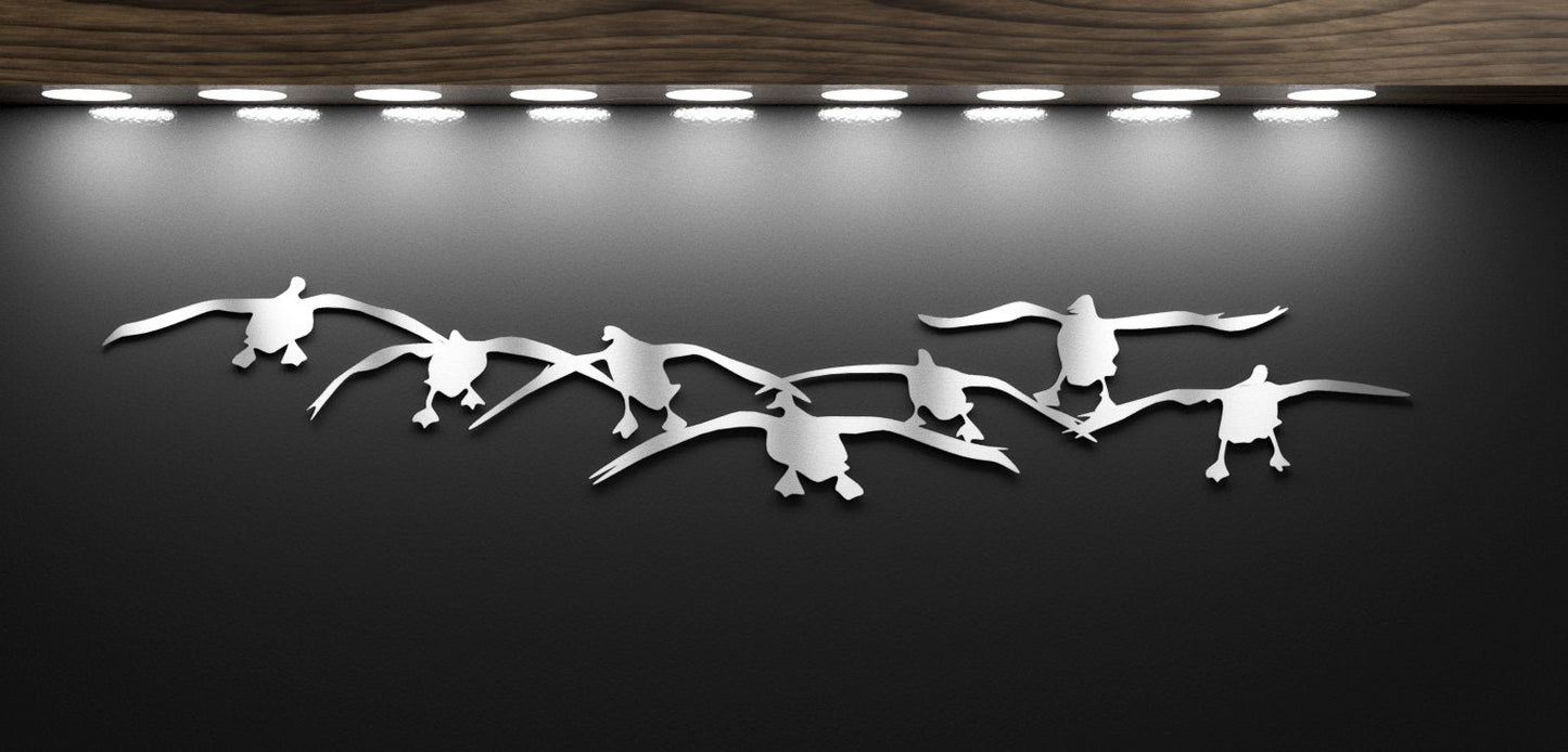 Steel Flock of Incoming Canada Geese | Wall Art