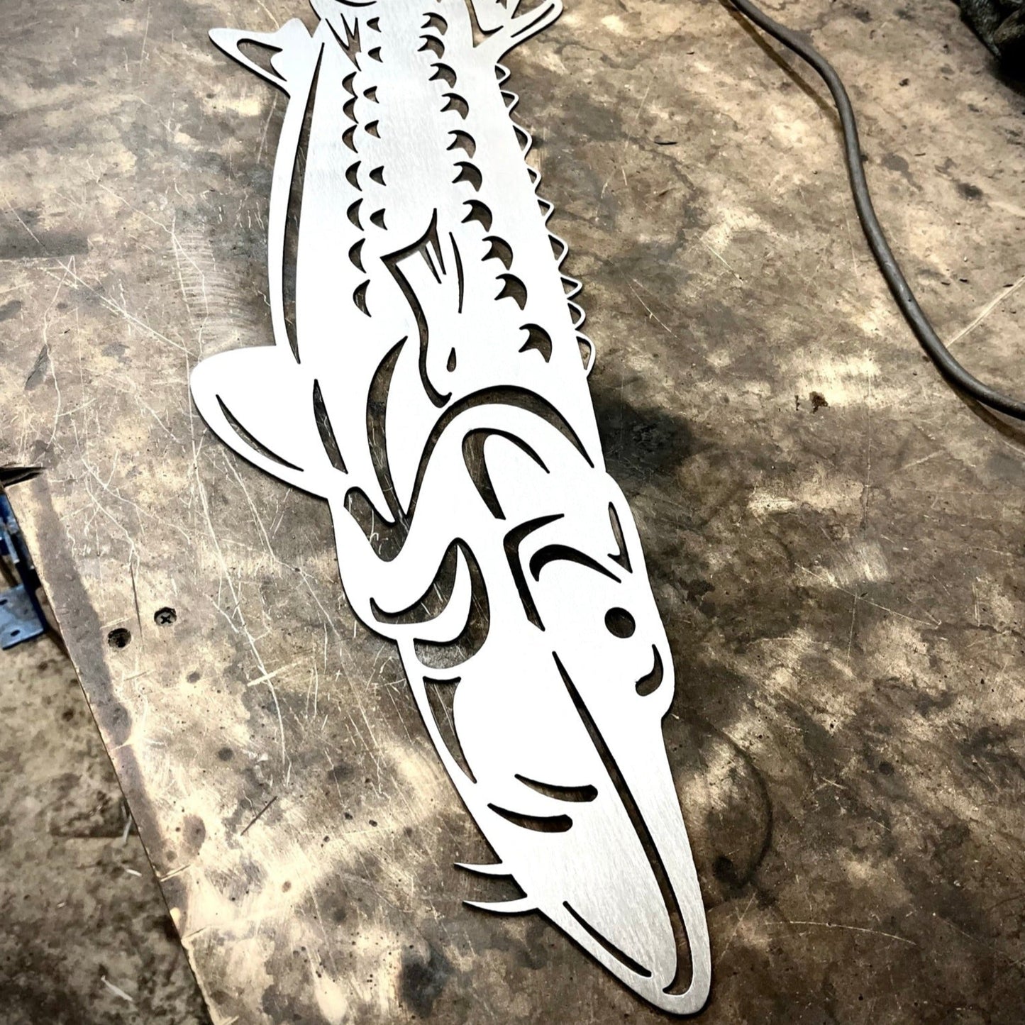 Steel Lake Sturgeon Wall Art