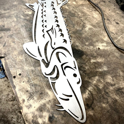 Steel Lake Sturgeon Wall Art