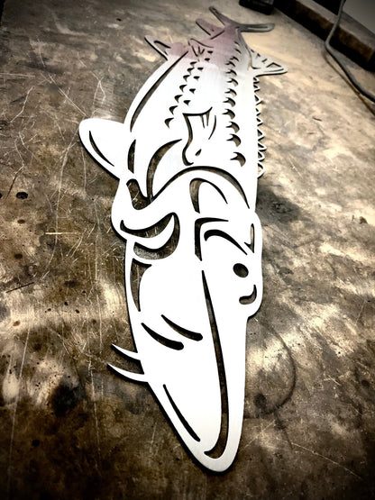 Steel Lake Sturgeon Wall Art