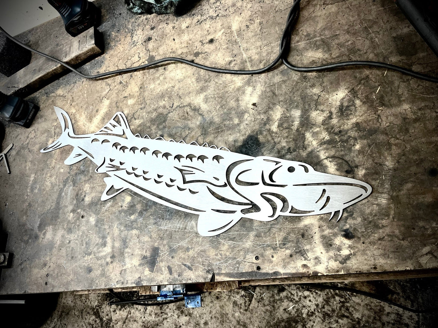 Steel Lake Sturgeon Wall Art