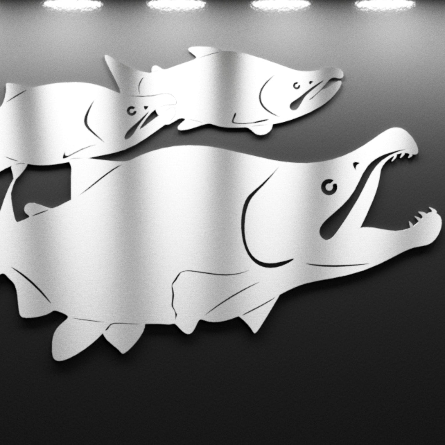 Steel School of Sockeye Salmon Wall Art
