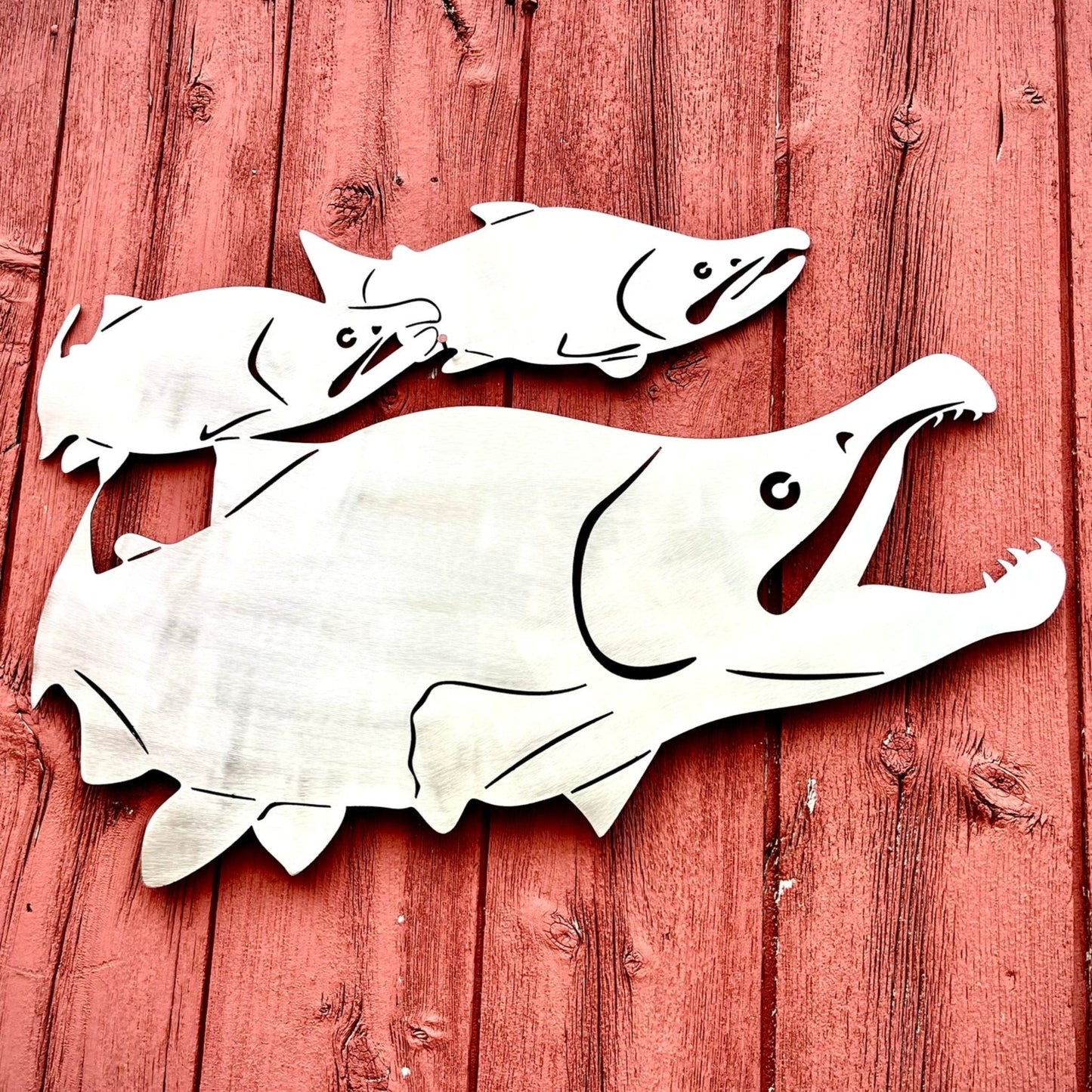 Steel School of Sockeye Salmon Wall Art