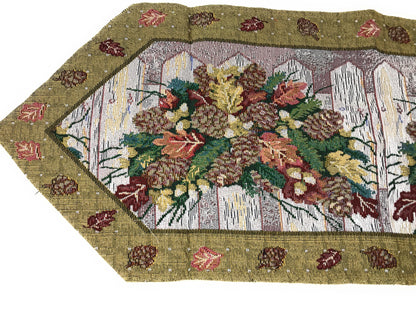 DaDa Bedding Rustic Floral Bouquet Lights Holiday Tapestry Dining Table Runner (6068)