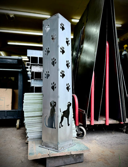 Trail of Paws Solar Pillar - Steel