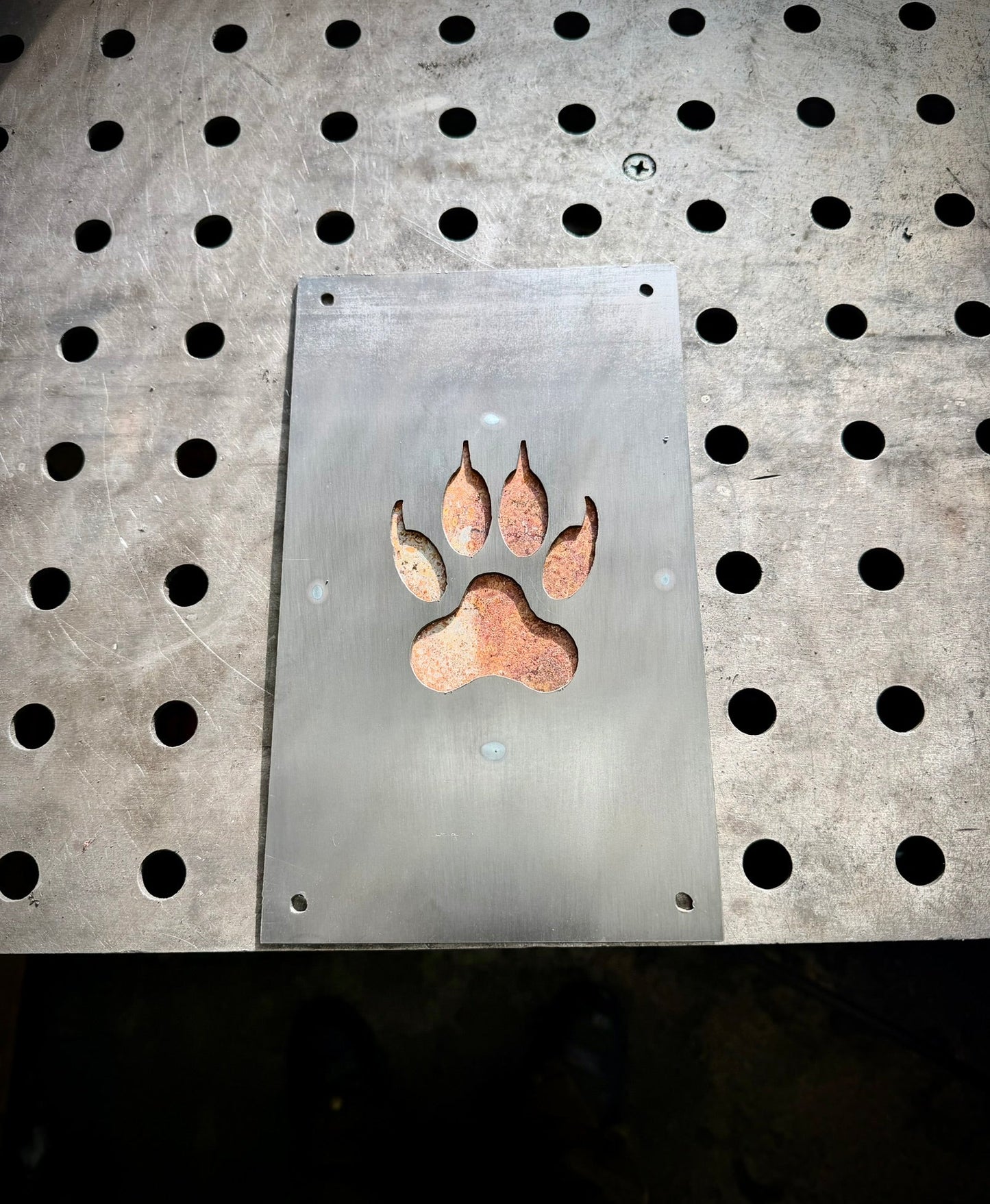 Trail of the Wild – Animal Tracks Layered Steel Wall Art