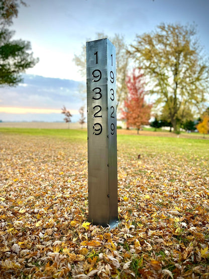 XL Home Address Solar Pillar Light - Steel