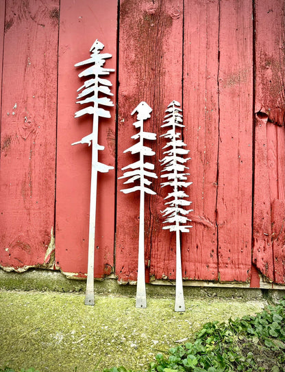 XL Raw Steel Pine Tree Packs - Wall Art