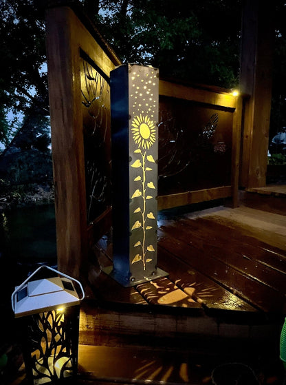 XL Sunflower Under the Stars Solar Pillar | Multiple Sizes