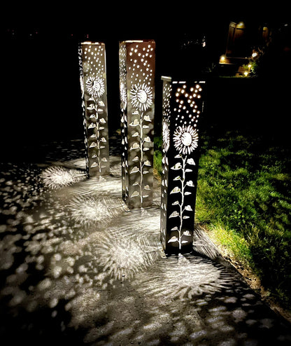 XL Sunflower Under the Stars Solar Pillar | Multiple Sizes