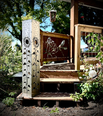 XL Sunflower Under the Stars Solar Pillar | Multiple Sizes